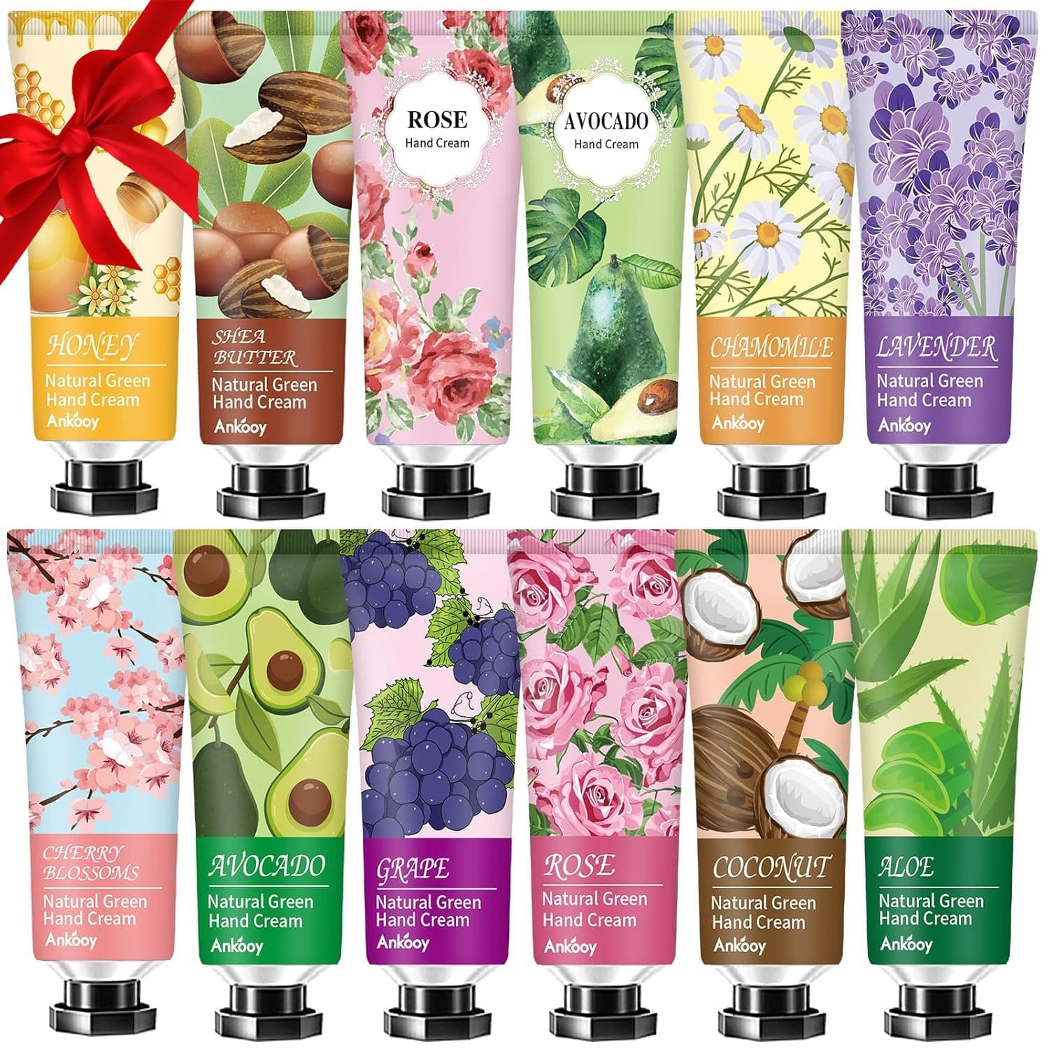 12 Pack Hand Cream Gifts Set for Women, Teacher Appreciation Gifts, Graduation Gifts, Birthday Gift, Natural Hand Lotion Travel Size for Dry Cracked Hands, Mini Lotion Stocking Stuffer Thank you Gifts