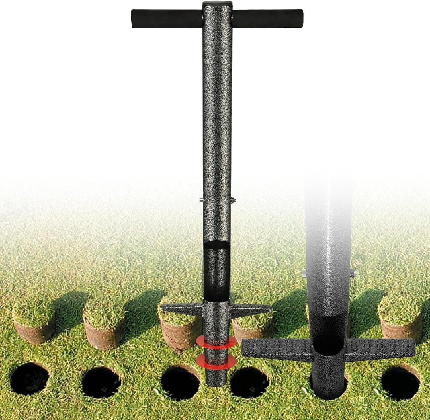 Bulb Planter Tool, 33.5 inch Long Handle Garden Sod Plugger to Dig Hole, Heavy Duty Metal Grass Plugger for Soil Test Planting or Weeding Spring Flowers Bulbs, Bedding Plants, Tulips, Lilies, Potato - image 1