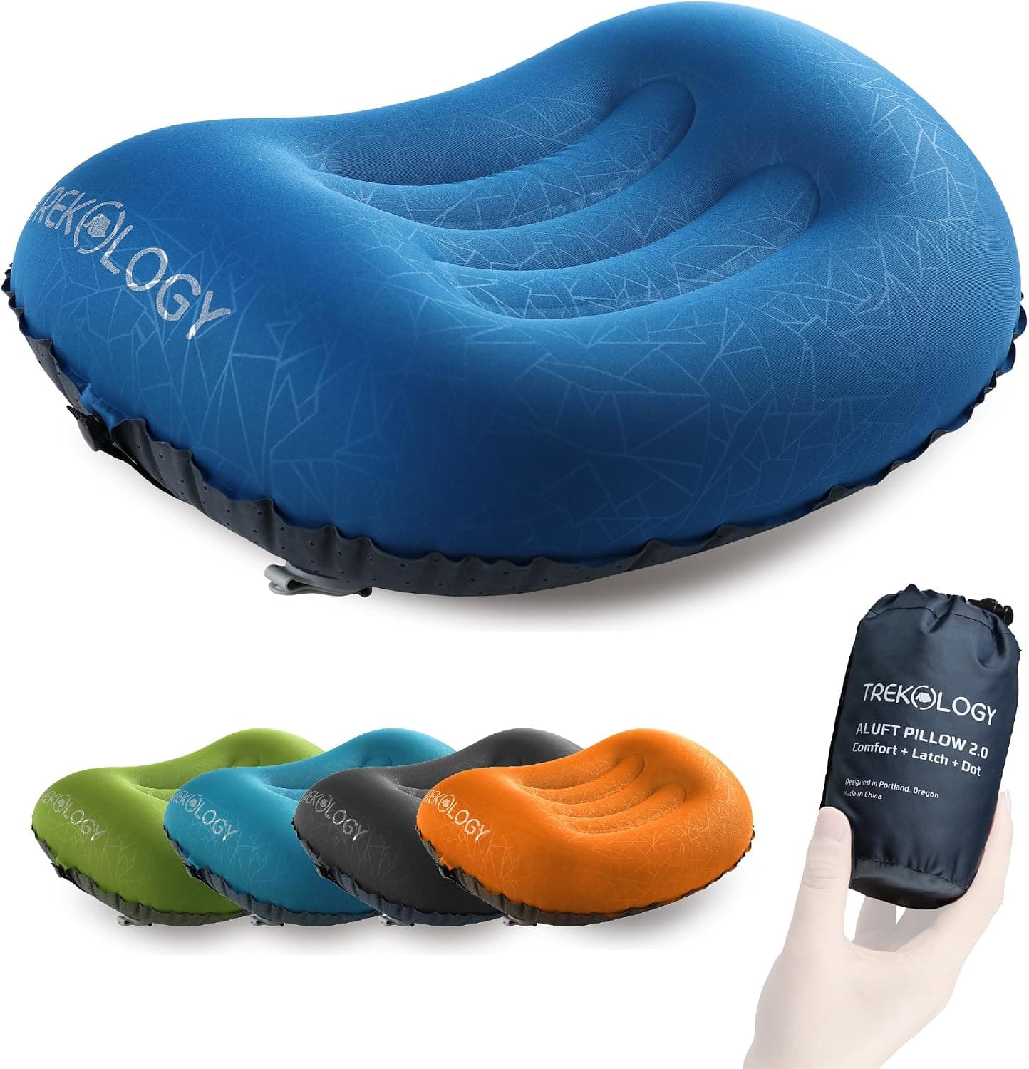 TREKOLOGY Aluft 2.0 Small Inflatable Camping Pillow for Backpacking, Travel