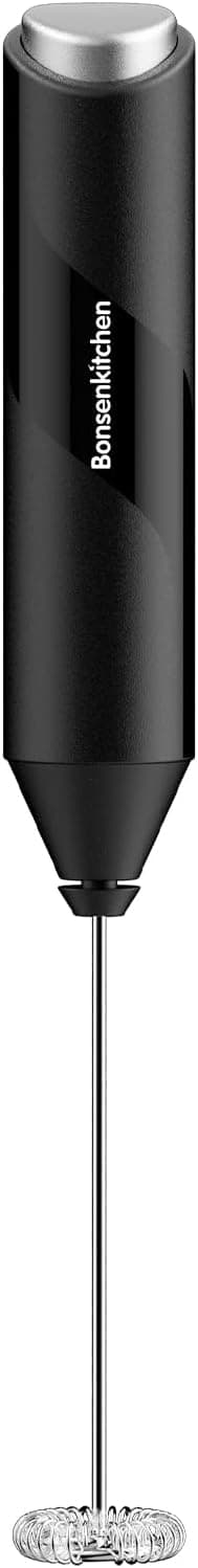 Bonsenkitchen Milk Frother for Coffee, Battery Operated, Black - image 1