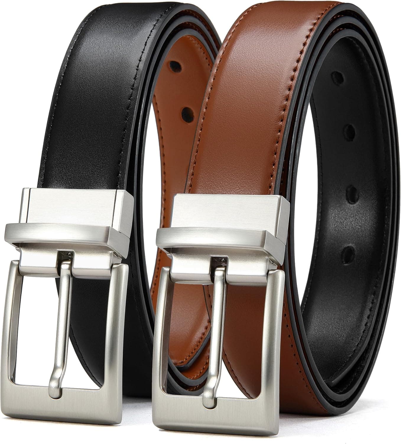 CHAOREN Reversible Belt Men 1 Piece - 1.25" Leather Dress Belt
