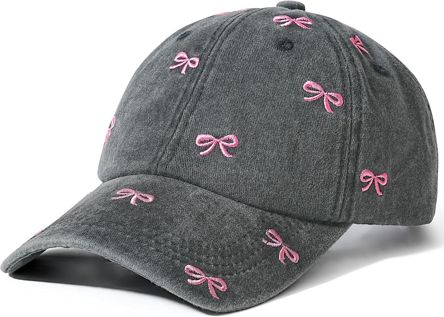 Jeasona Cute Bow Embroidery Baseball Cap Hat for Women - Trendy Cotton Adjustable - image 1